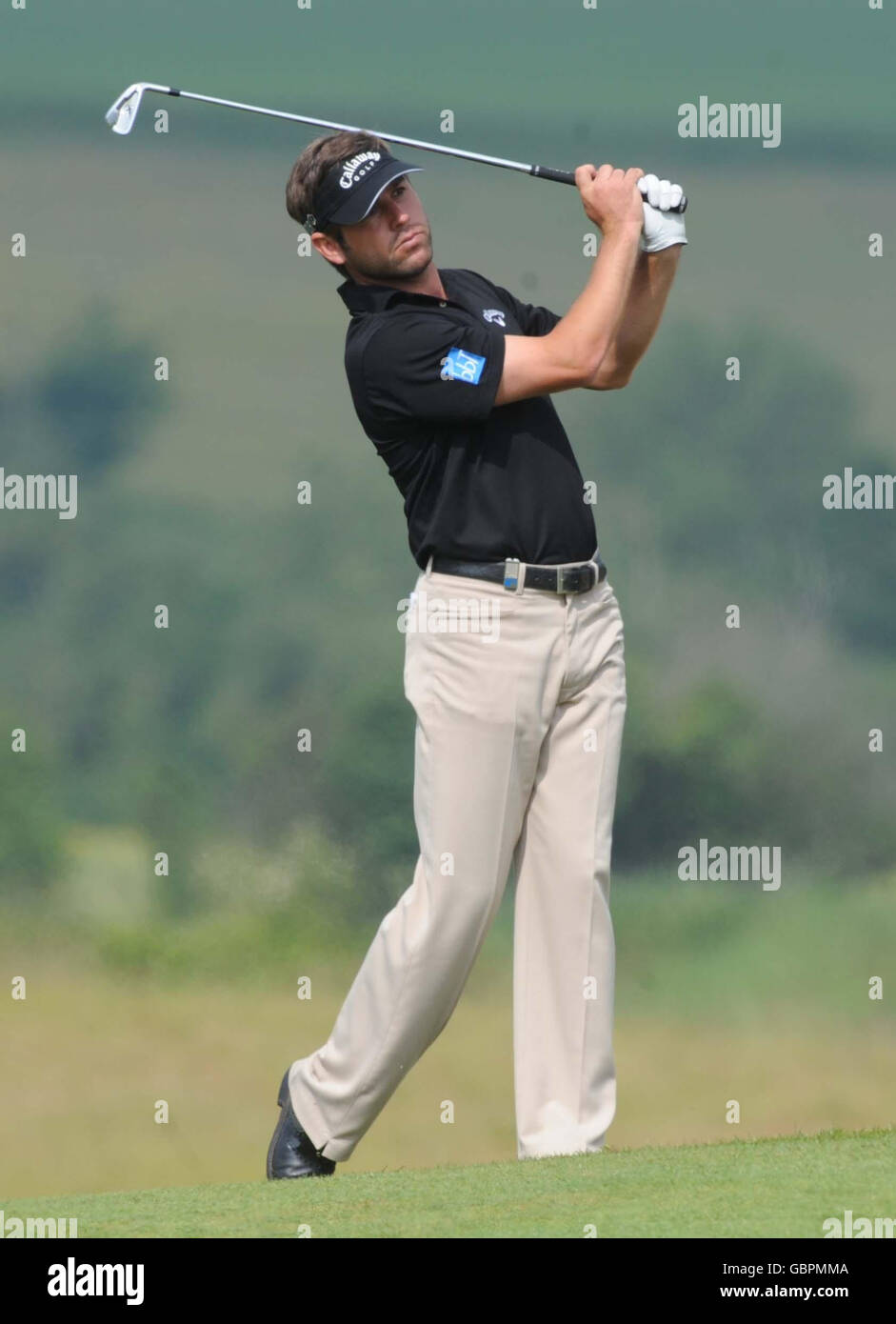 England's Robert Rock in action during Round 2 of The Celtic Manor Wales  Open 2009 at The Celtic Manor Resort, Newport, Wales Stock Photo - Alamy