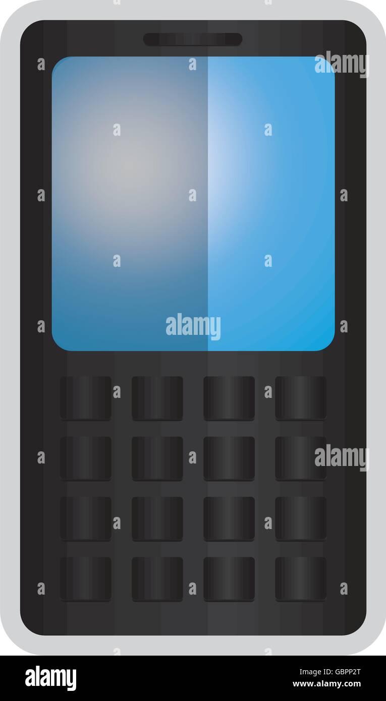cellphone with several buttons below screen icon Stock Vector Image ...