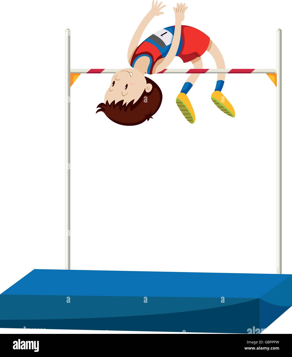 Man athlete doing high jump illustration Stock Vector Image & Art - Alamy