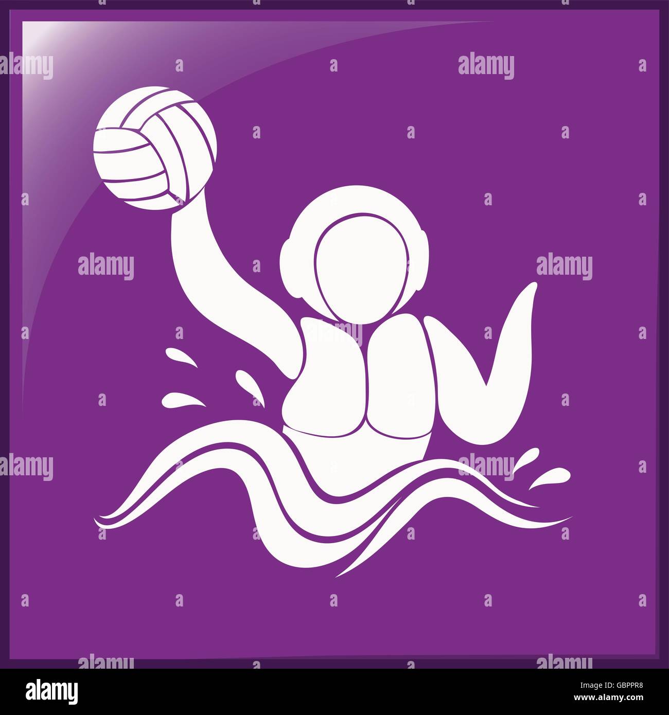 Water polo icon on purple background illustration Stock Vector Image