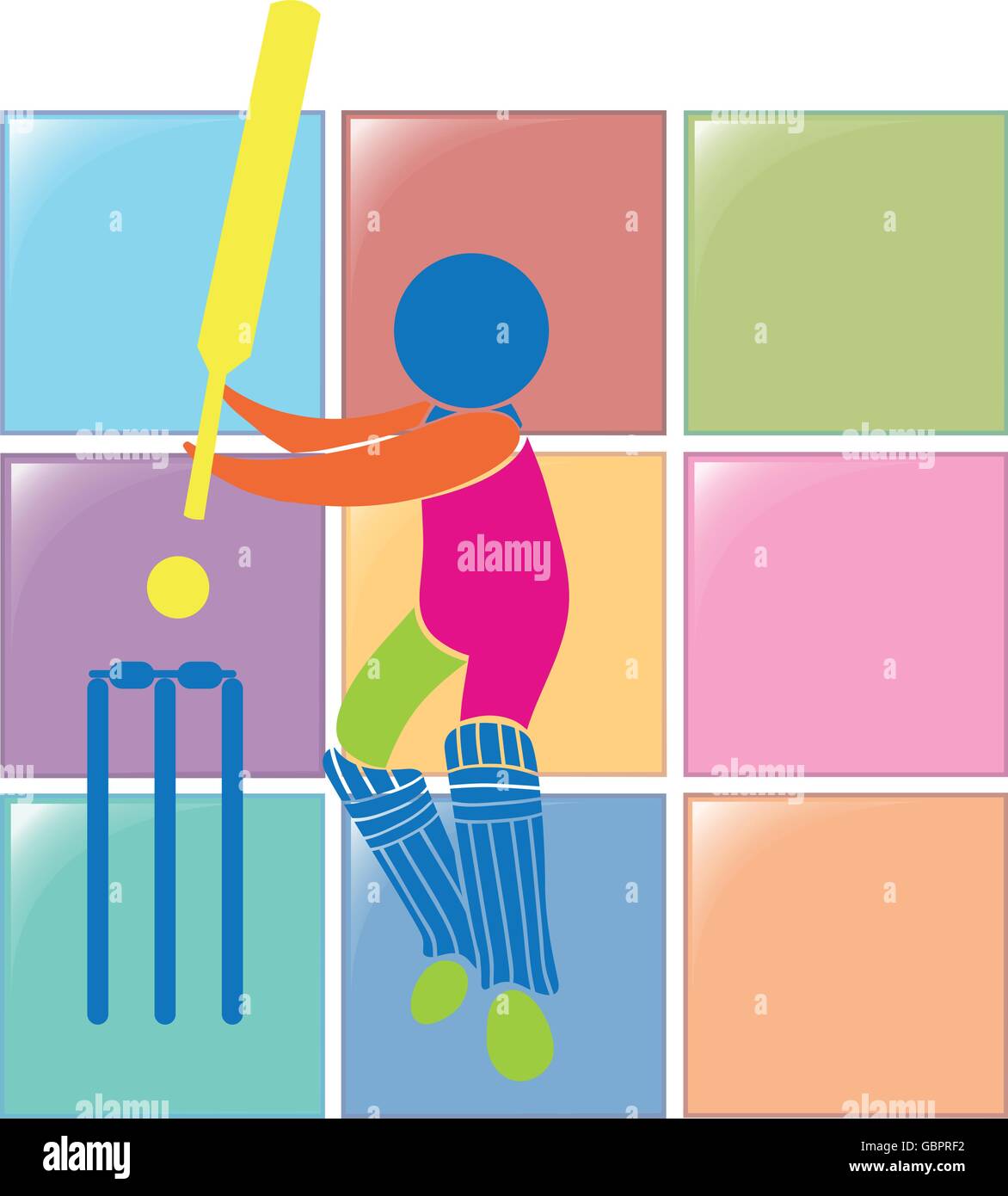 Cricket icon in colors illustration Stock Vector Image & Art Alamy