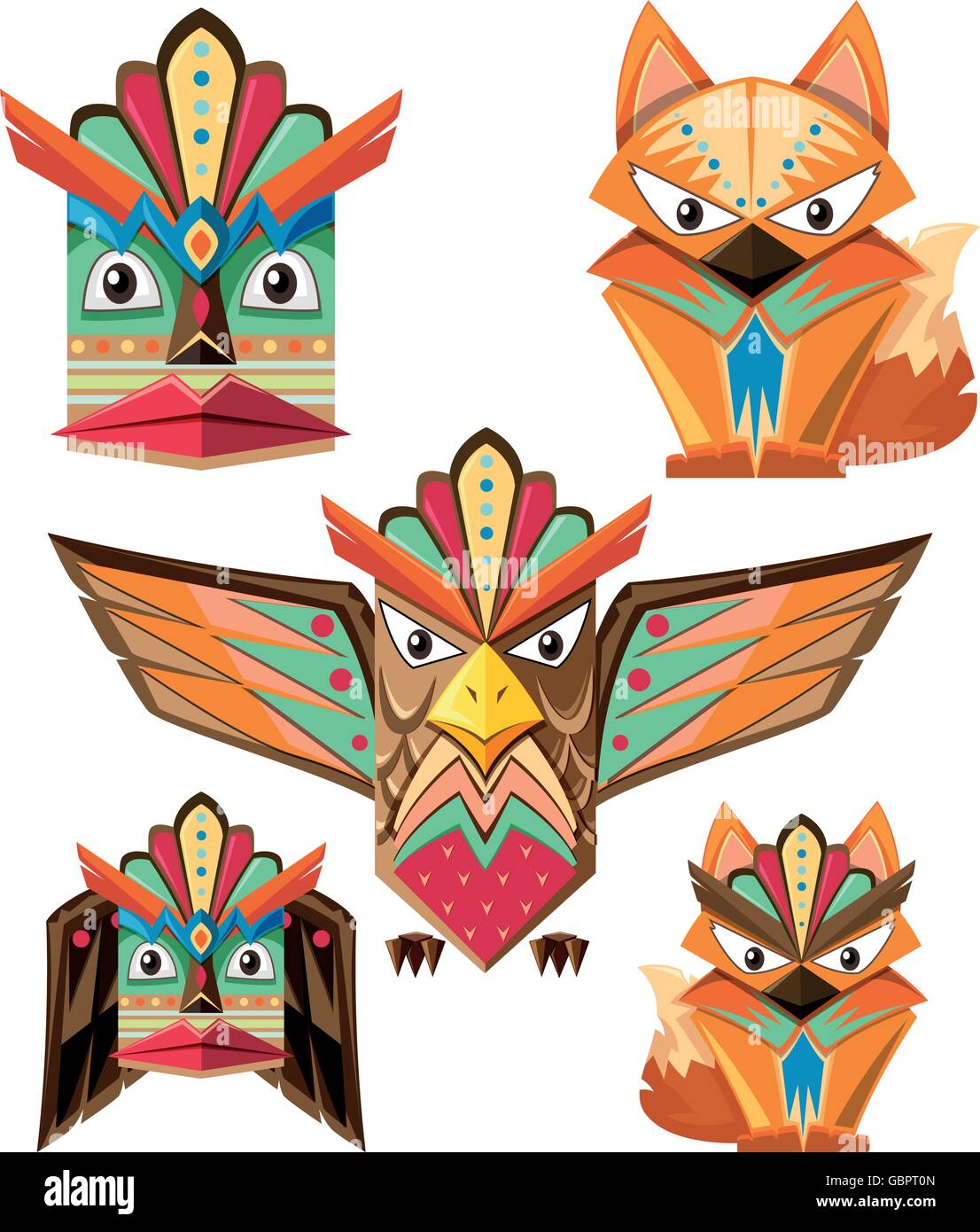 Totem animals Cut Out Stock Images & Pictures - Alamy