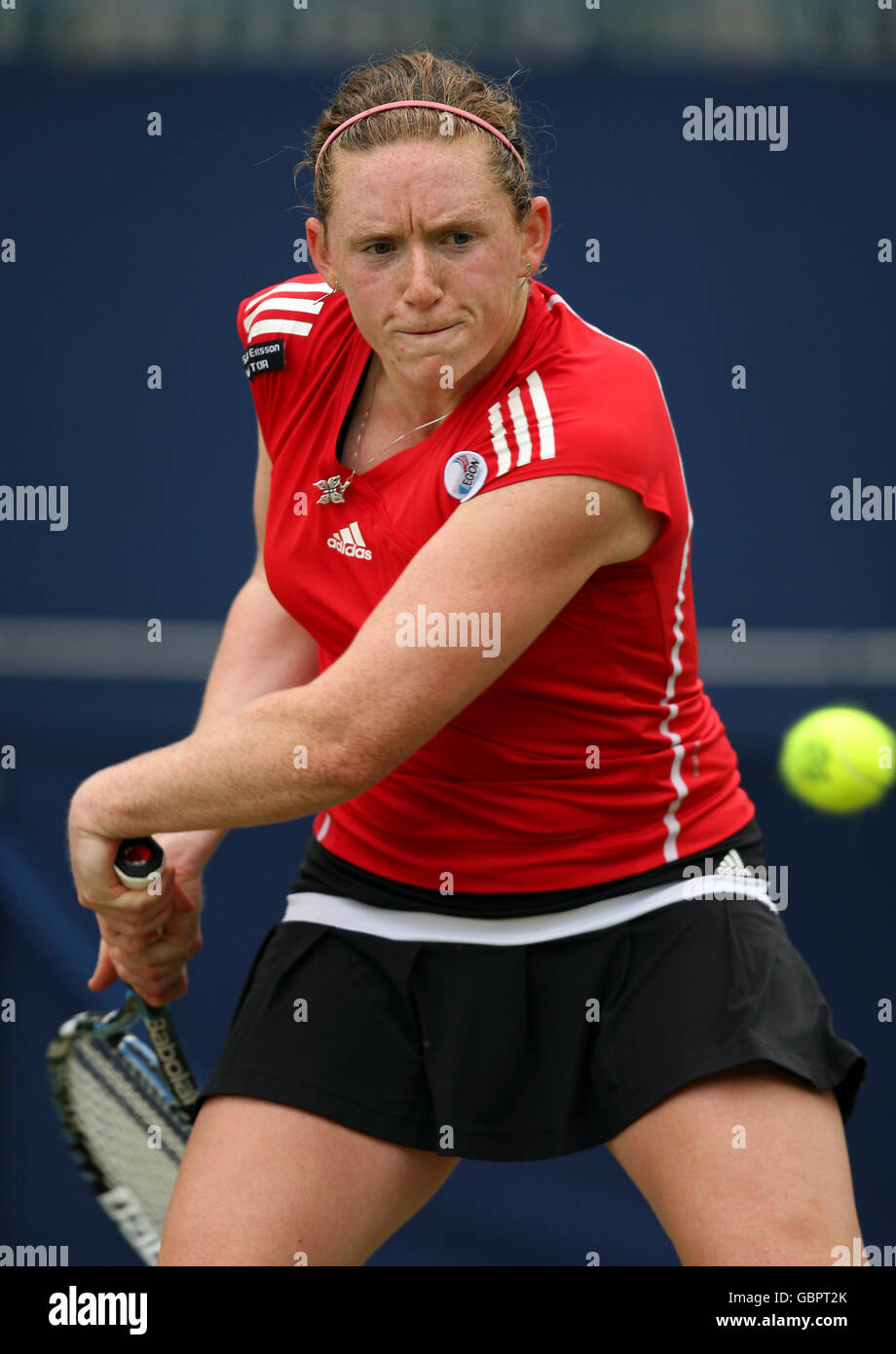 Great Britain's Naomi Cavaday in action against Thailand's Tamarine Tanasugarn during their second round match Stock Photo