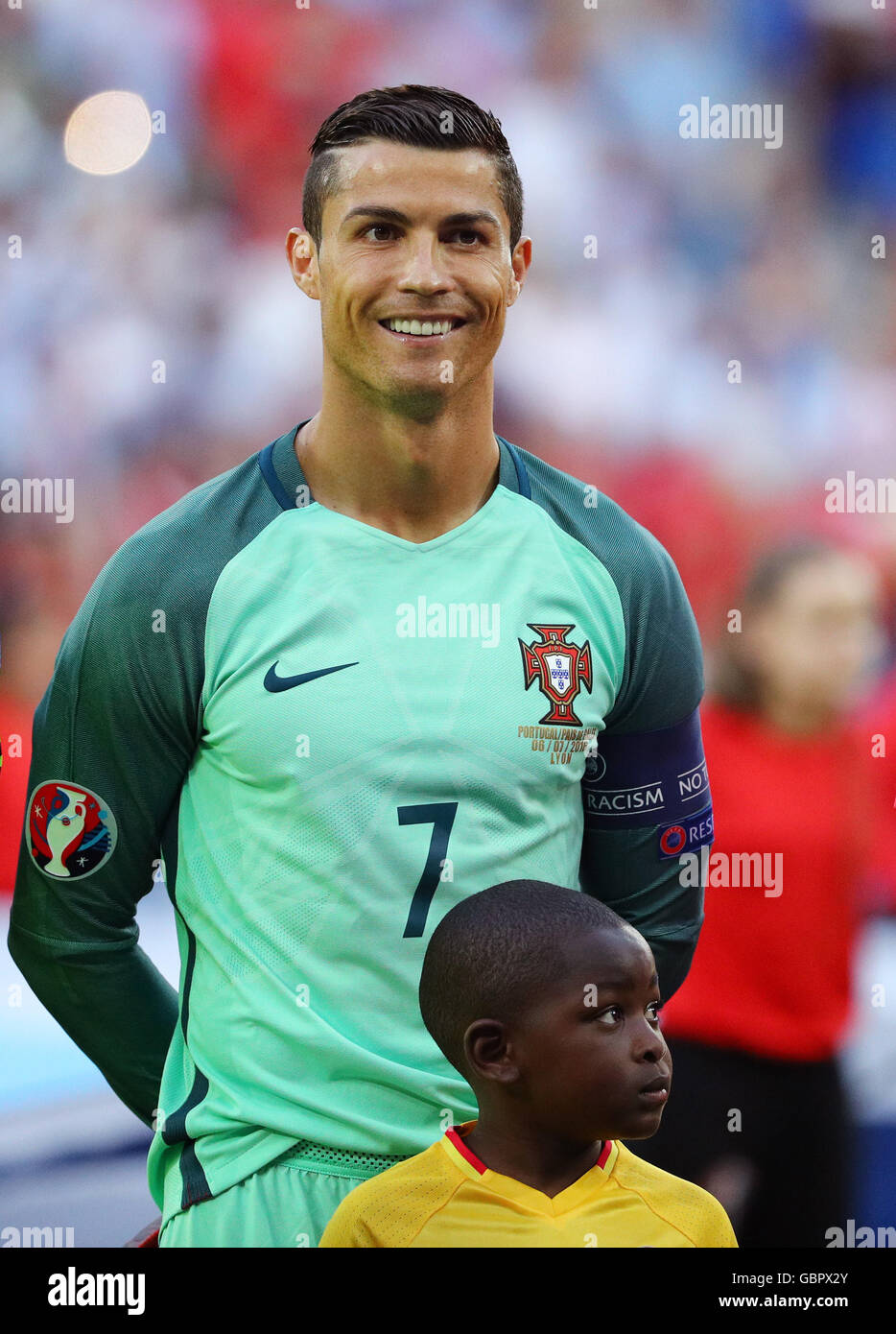 Lyon, France. 06th July, 2016. Cristiano Ronaldo of Portugal during the  UEFA EURO 2016 semi final soccer match between Portugal and Wales at the  Stade de Lyon in Lyon, France, 06 July