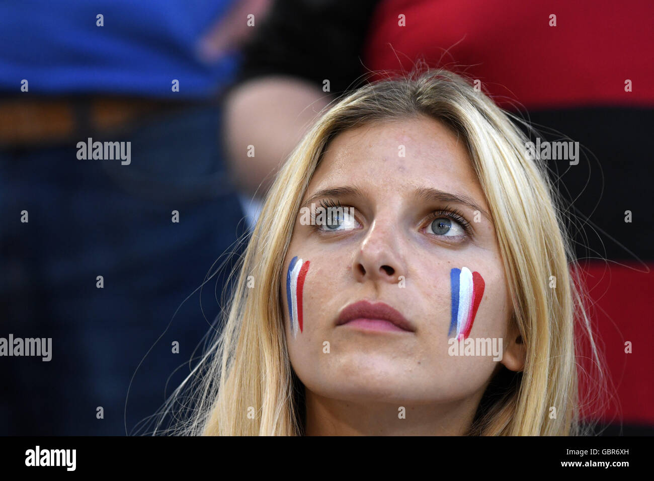 Supporters (France) ; July 07, 2016 - Football : Uefa Euro France 2016, Semifinal, Germany 0-2 France at Stade Velodrome, Marseille, France. © aicfoto/AFLO/Alamy Live News Stock Photo