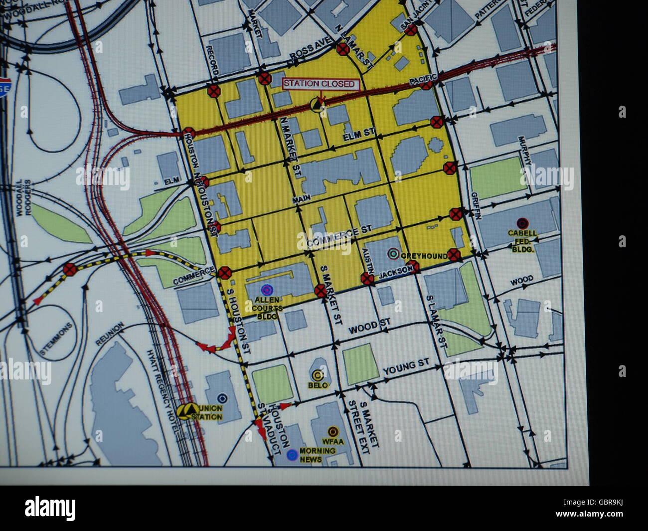 Dealey plaza map hi res stock photography - Dallas Texas Usa 8th July 2016 Dallas Usa 8th July 2016 The Dallas GBR9KJ 