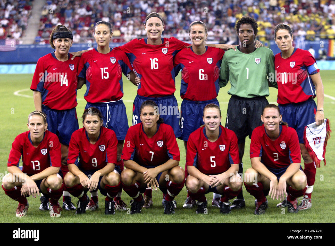 Soccer - Athens Olympic Games 2004 - Women's Final - USA v Brazil. USA team group Stock Photo