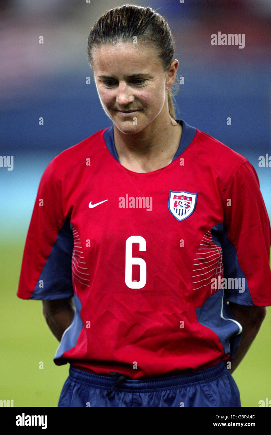 Soccer - Athens Olympic Games 2004 - Women's Final - USA v Brazil. Brandi Chastain, USA Stock Photo