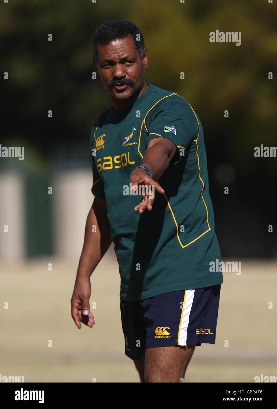 South Africa coach Peter de Villiers during training at Fourways High School, Johannesburg, South Africa. Stock Photo