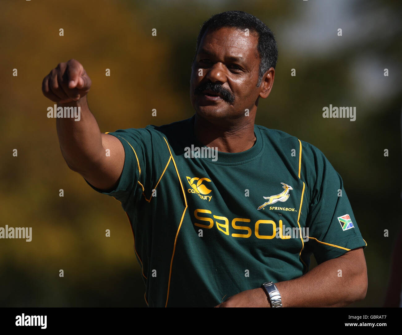 South Africa coach Peter de Villiers during training at Fourways High School, Johannesburg, South Africa. Stock Photo