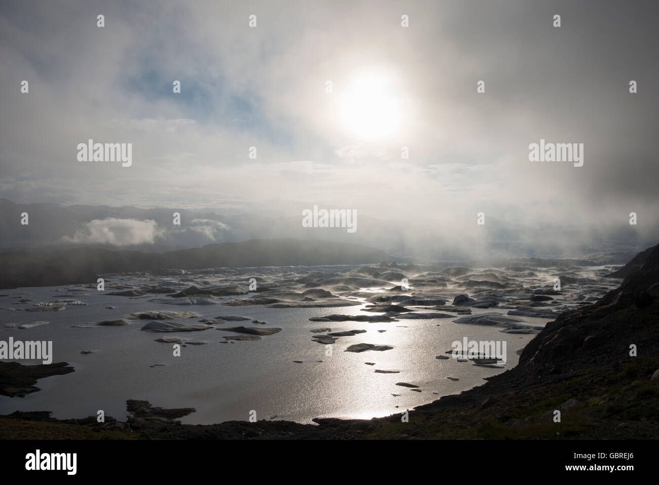 Glacier lake, glacier, Hoffellsjokull, Iceland / Hoffellsjökull Stock