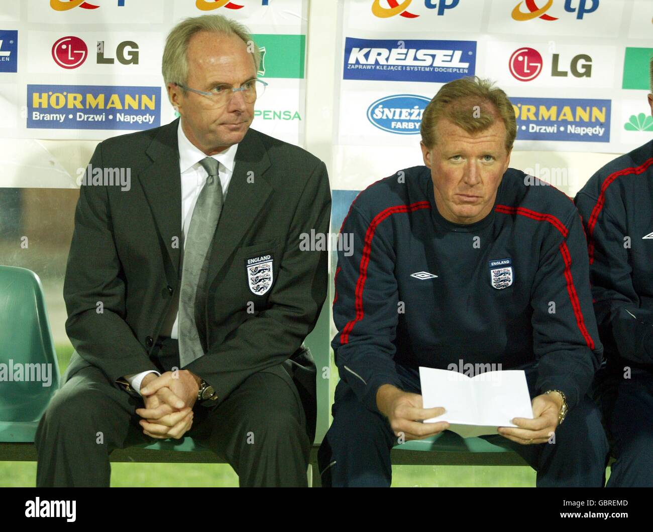 England's manager Sven Goran Eriksson watches from the bench against ...