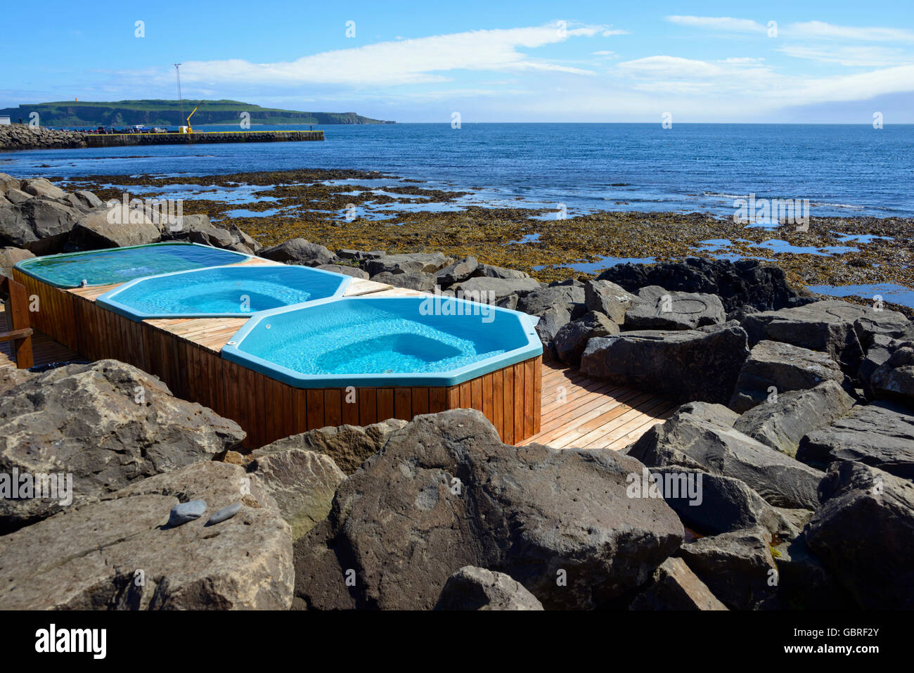 Pool, Hot pot, Drangsnes, Westfjords, Iceland Stock Photo Alamy