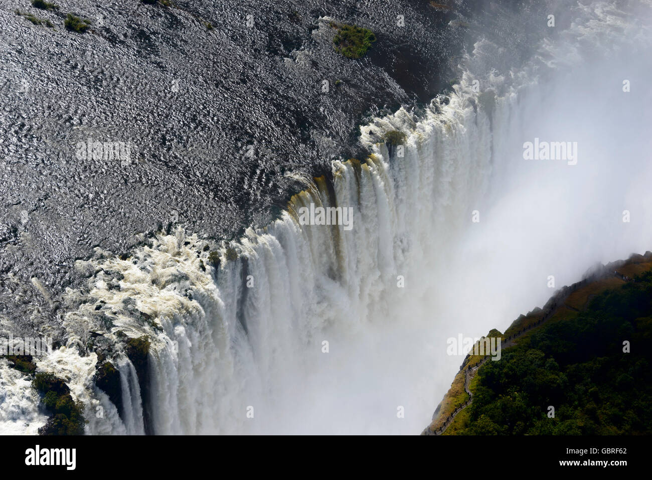 Zambesi river, Victoria falls, Zambia and Zimbabwe Stock Photo