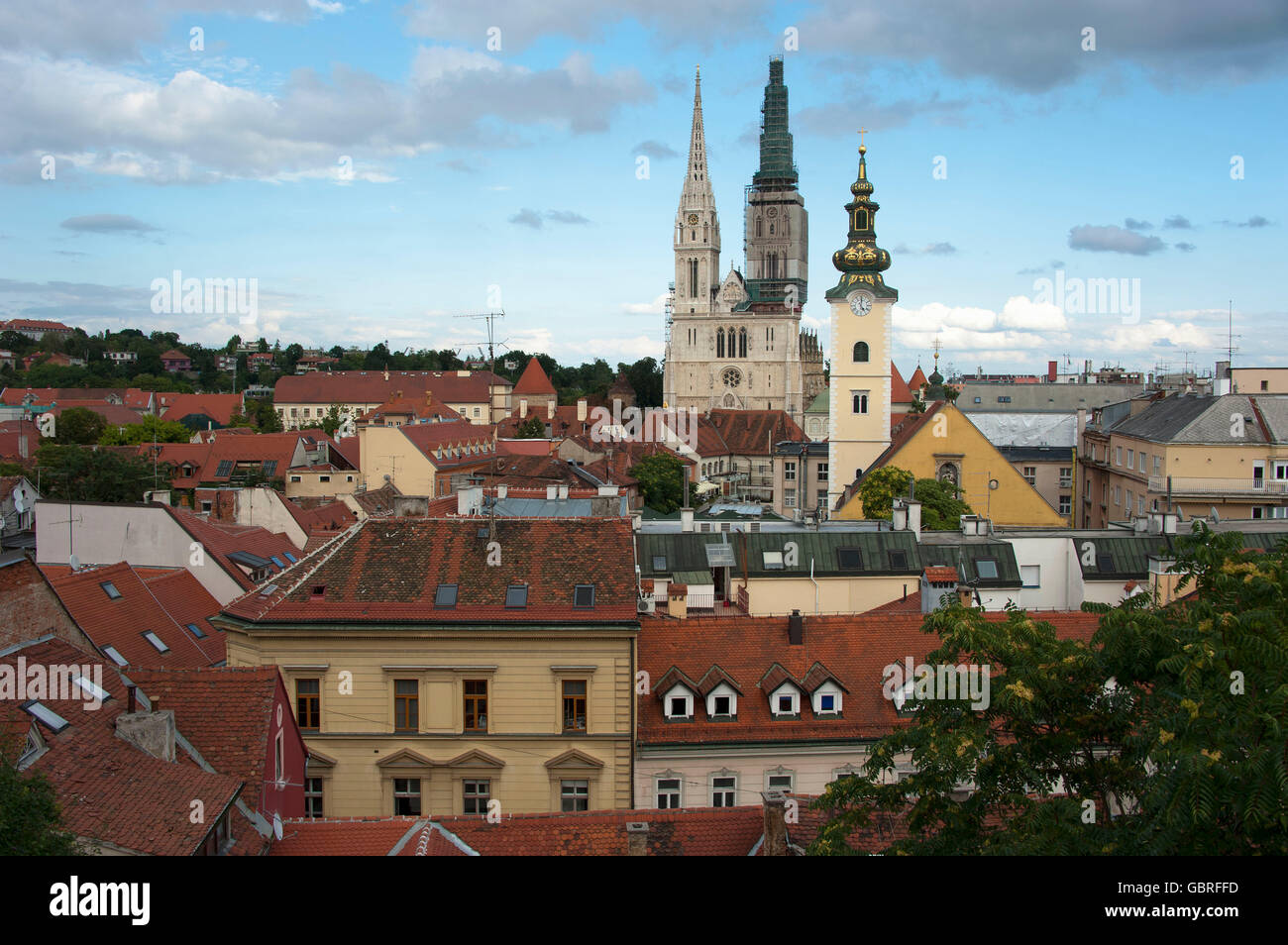 View of Upper Town towards east, Zagreb, Croatia Stock Photo