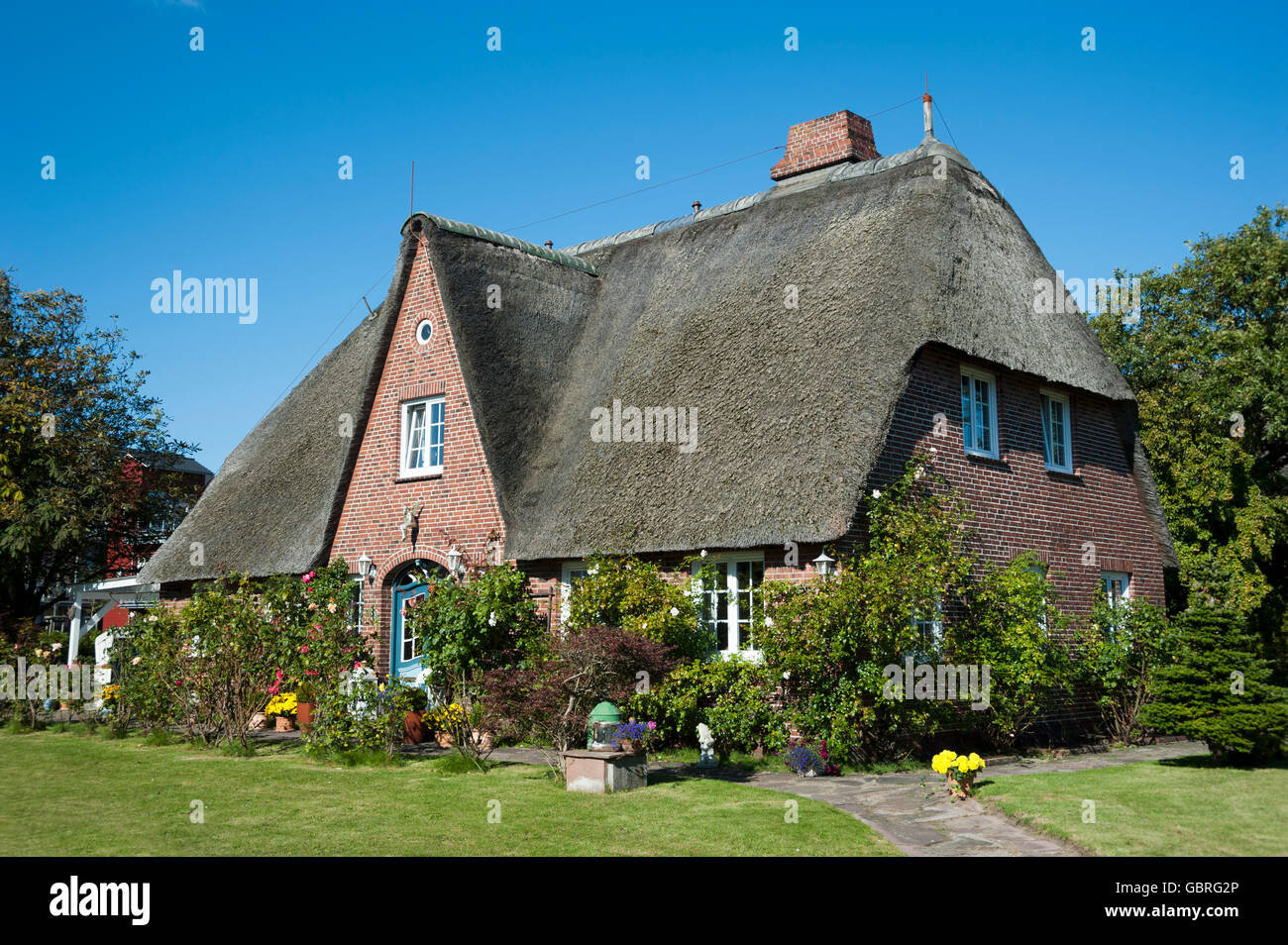 Residential house, Westerland, Sylt, North Frisia, Schleswig-Holstein, Germany Stock Photo