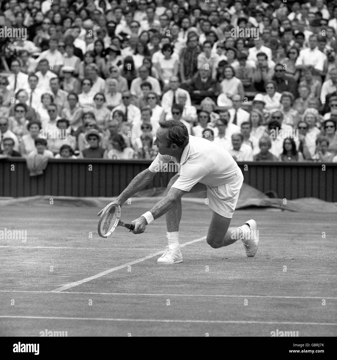 Tennis - Wimbledon Championships - Men's Singles - Semi Final - Rod Laver v Arthur Ashe Stock Photo