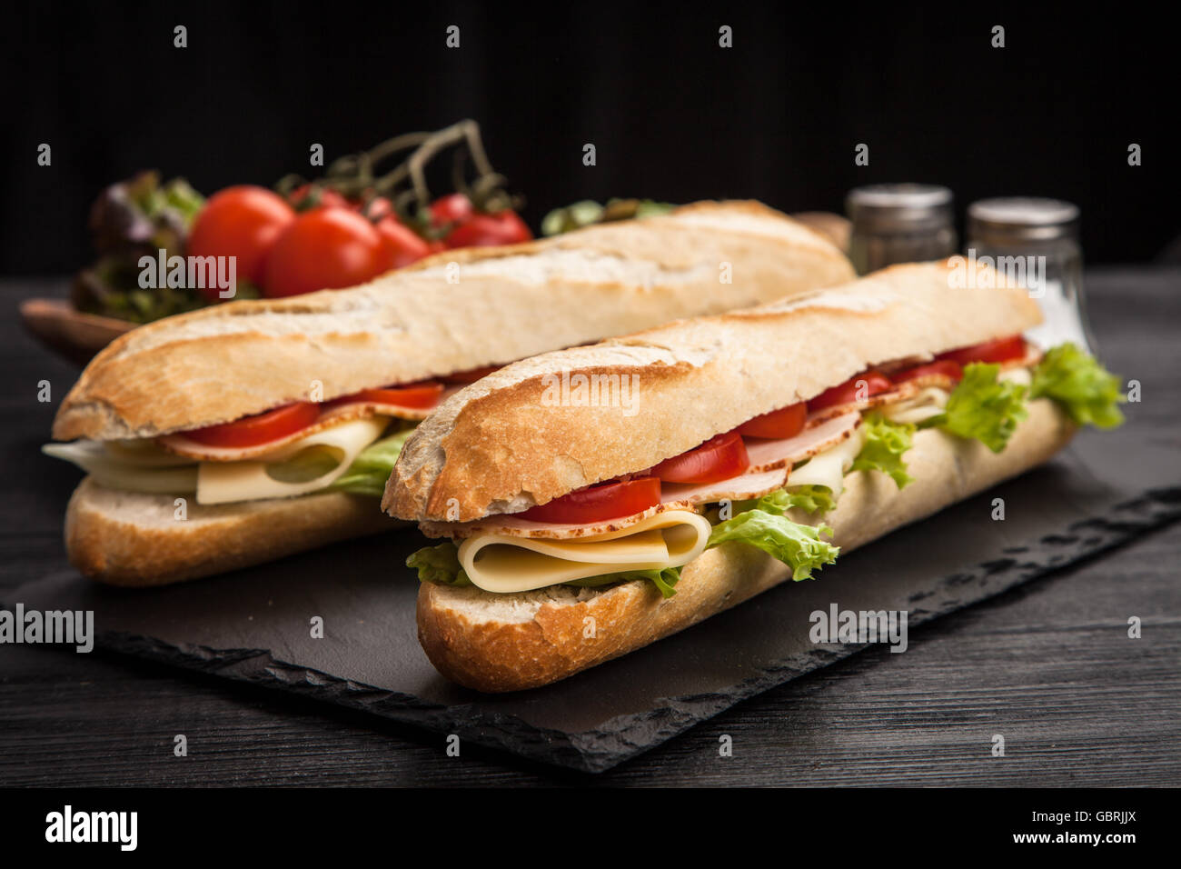Panini grilled sandwich Stock Photo Alamy