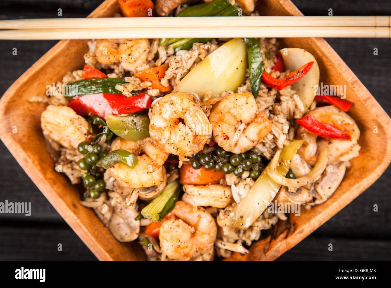 Shrimp rice dish Stock Photo - Alamy