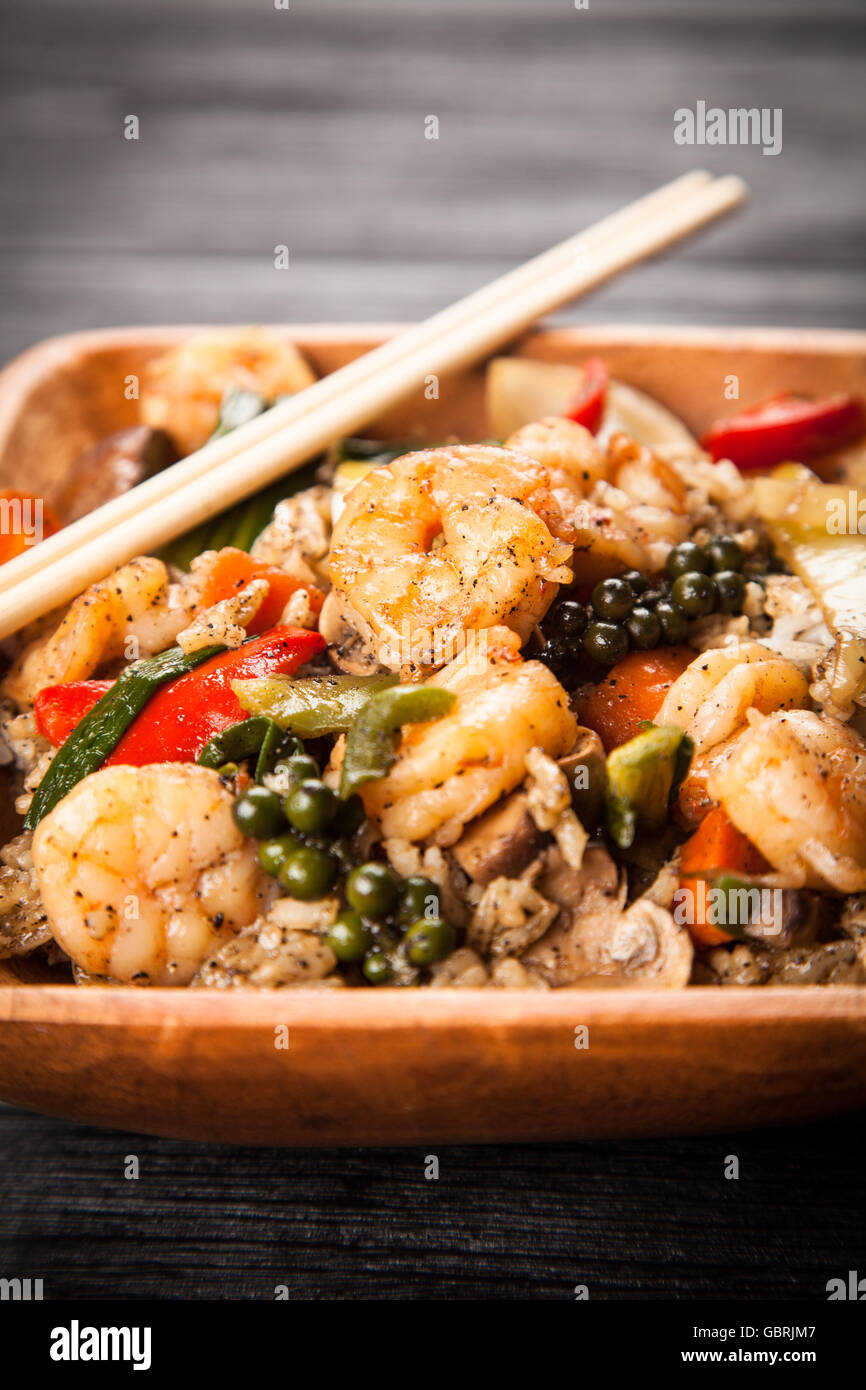 Shrimp rice dish Stock Photo - Alamy