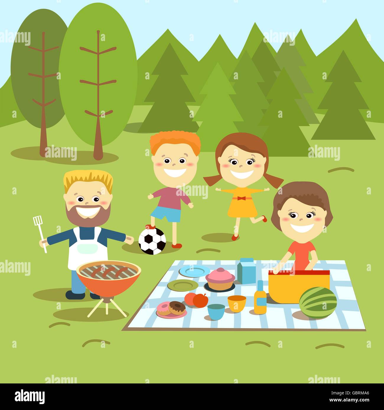 Family weekend. Happy family picnic Stock Vector Image & Art - Alamy