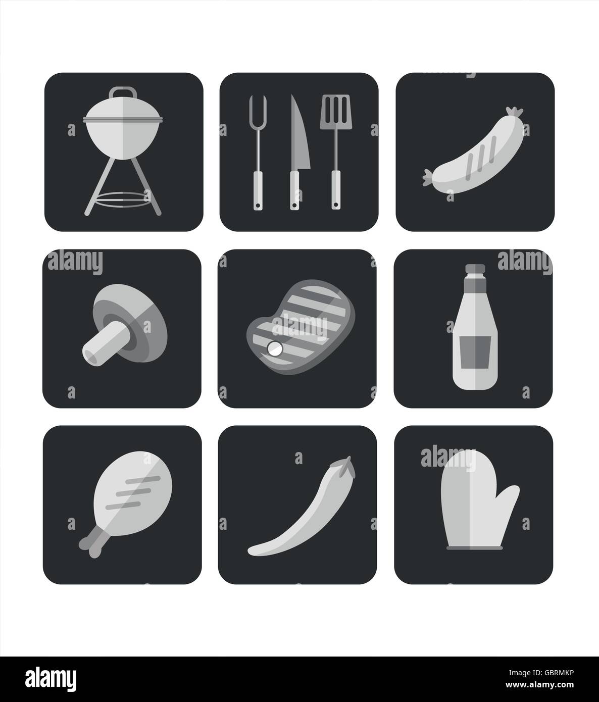 Icons Barbecue Grill Stock Vector Image & Art - Alamy