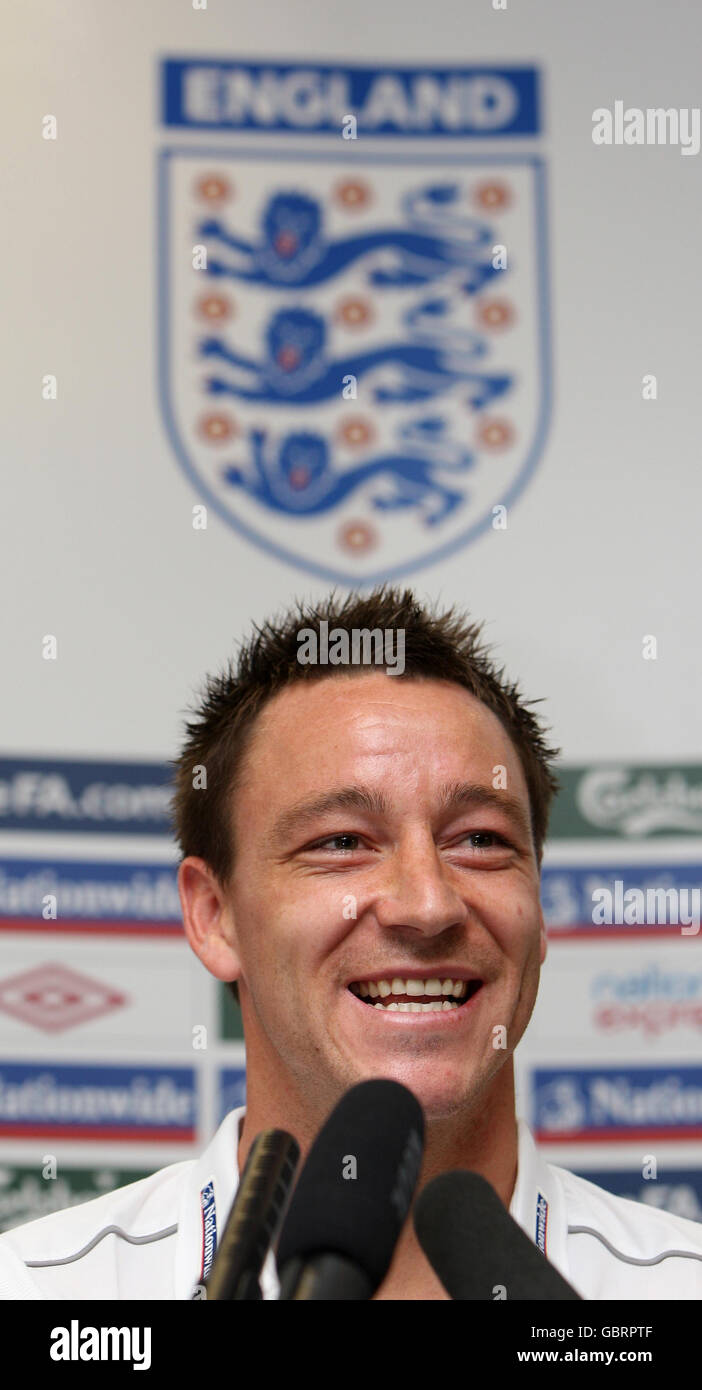 England captain John Terry during a press conference at London Colney, Hertfordshire. Stock Photo