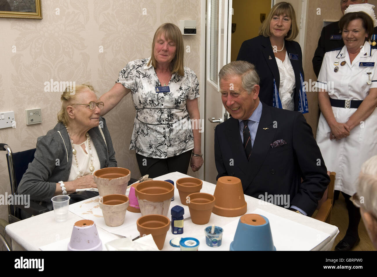 Prince Charles visits Royal Naval residential home Stock Photo