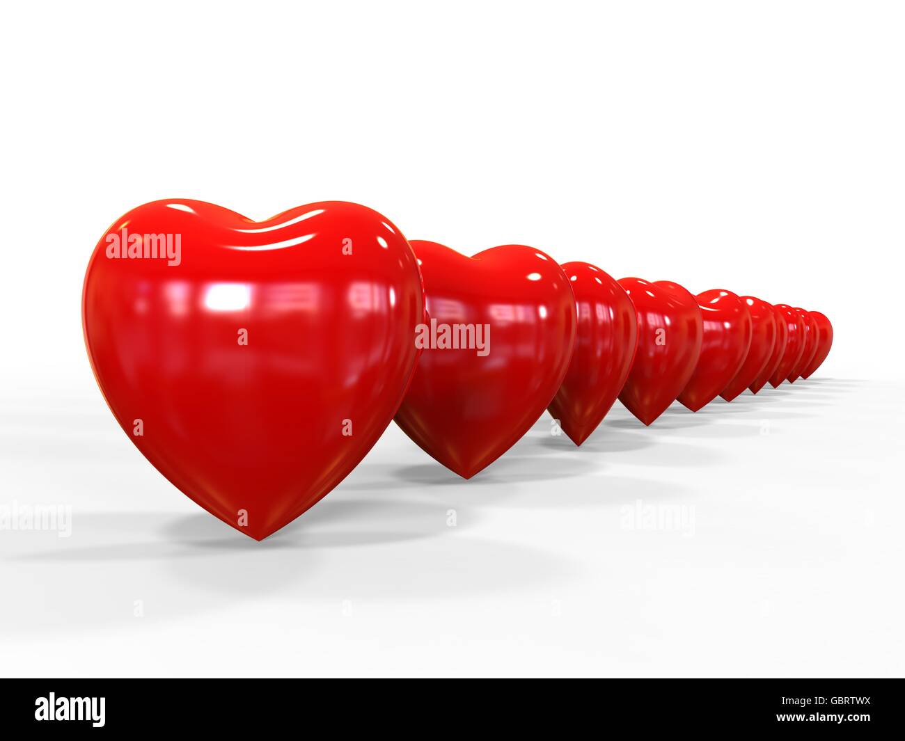 3D render image representing red hearts for valentines day Stock Photo ...