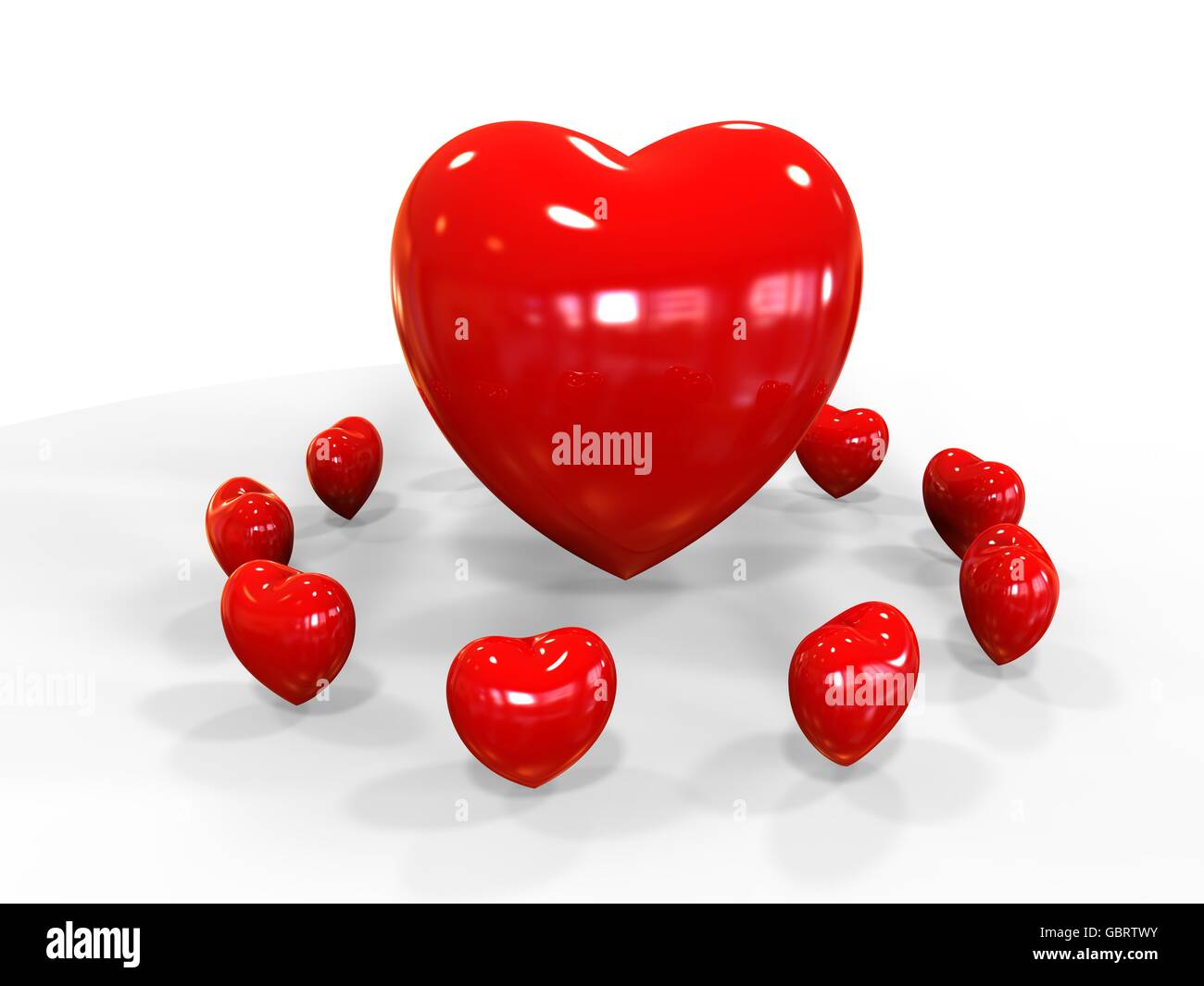 3D render image representing red hearts for valentines day Stock Photo ...