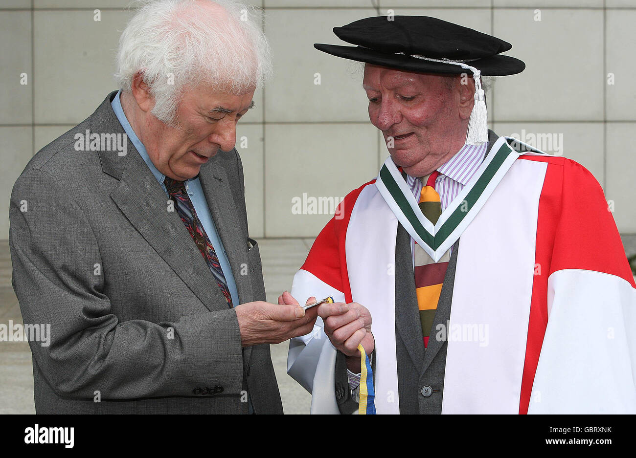 Legendary Playwright Brian Friel (right) with his University College