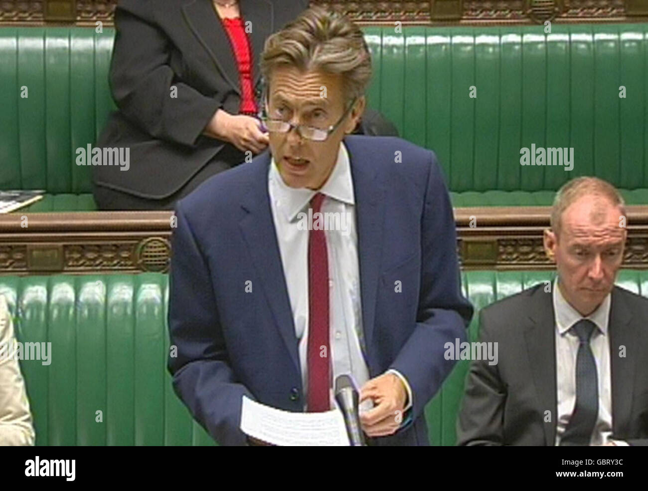 Culture Secretary Ben Bradshaw speaking in the House of Commons regarding plans for Britain's future of internet and communications industries. Stock Photo