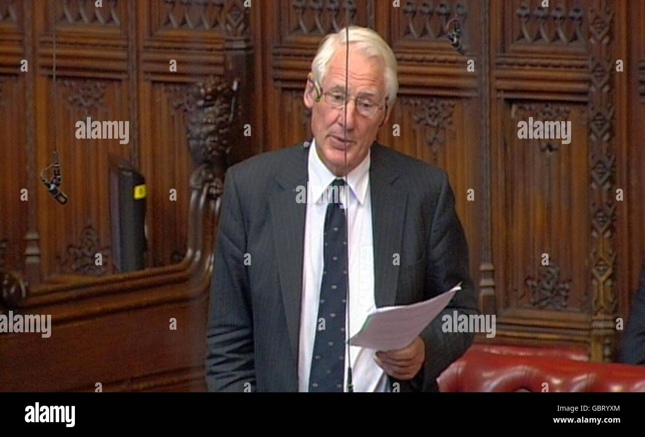 Lord Butler speaks in the House of Lords, London, where he said that