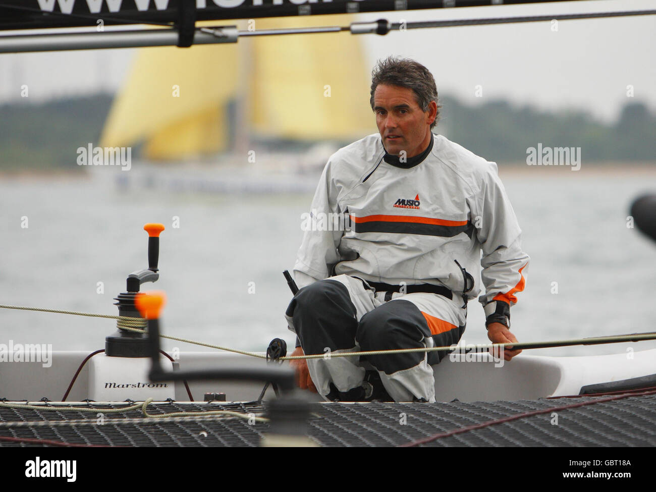 Triple America's Cup winner Russell Coutts aboard the Team Aqua Extreme