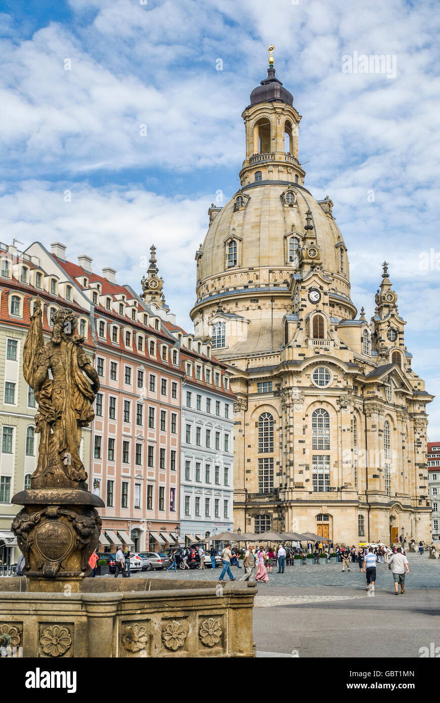 Dresden Frauenkirche Cathedral, Saxony, Germany Stock Photo