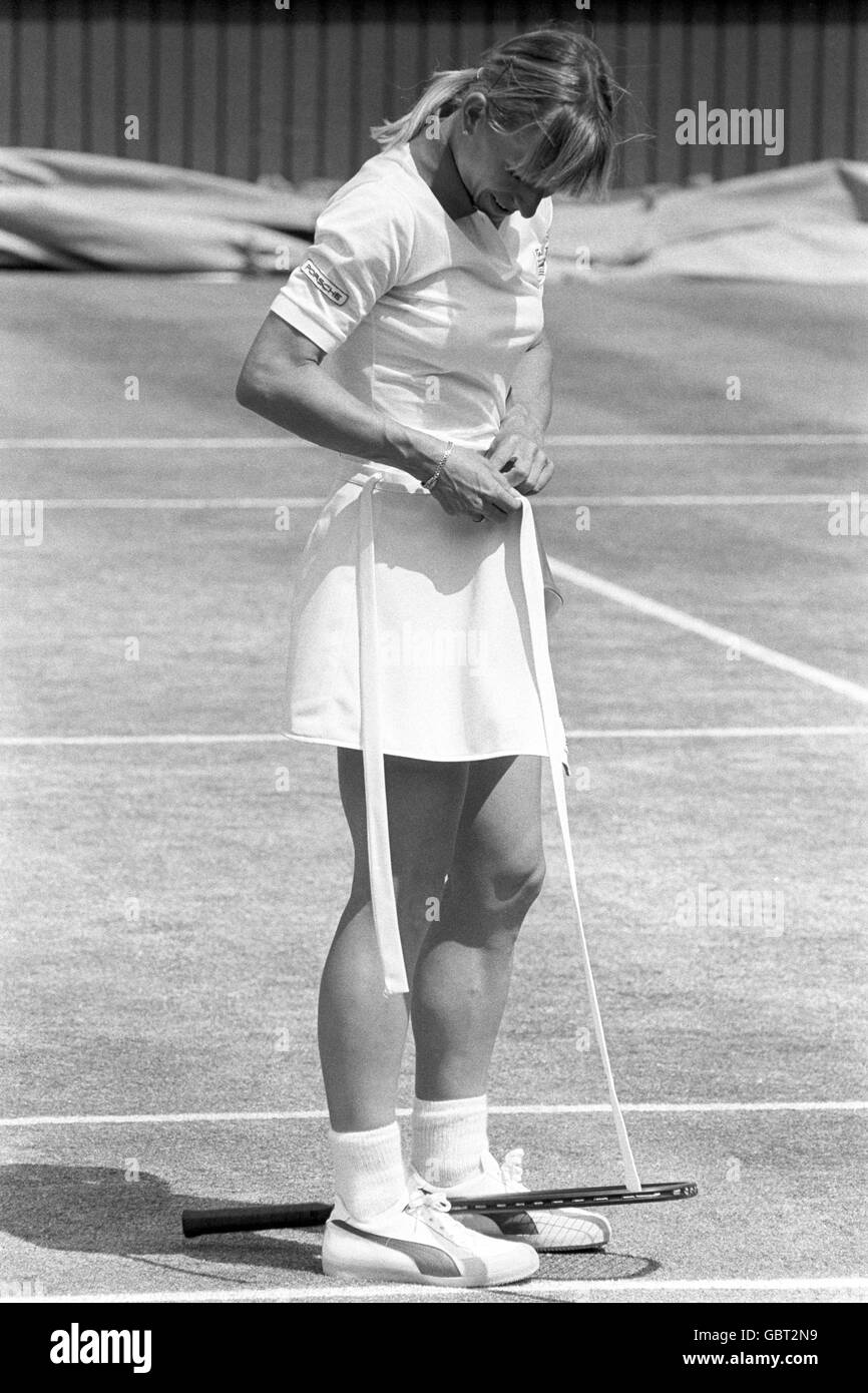 Tennis - Wimbledon Championships - Ladies' Singles - Final - Martina Navratilova v Andrea Jaeger Stock Photo