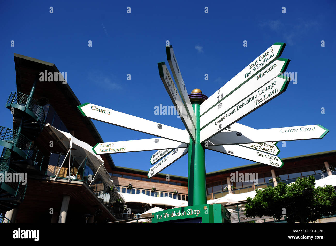Wimbledon Postcode. Sign Wimbledon championships all england lawn tennis hi-res stock ...