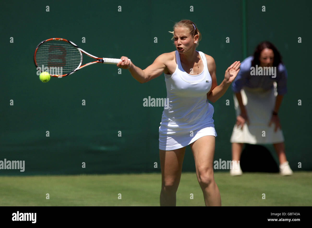 Australia's Jelena Dokic in action against Germany's Tatjana Malek Stock Photo