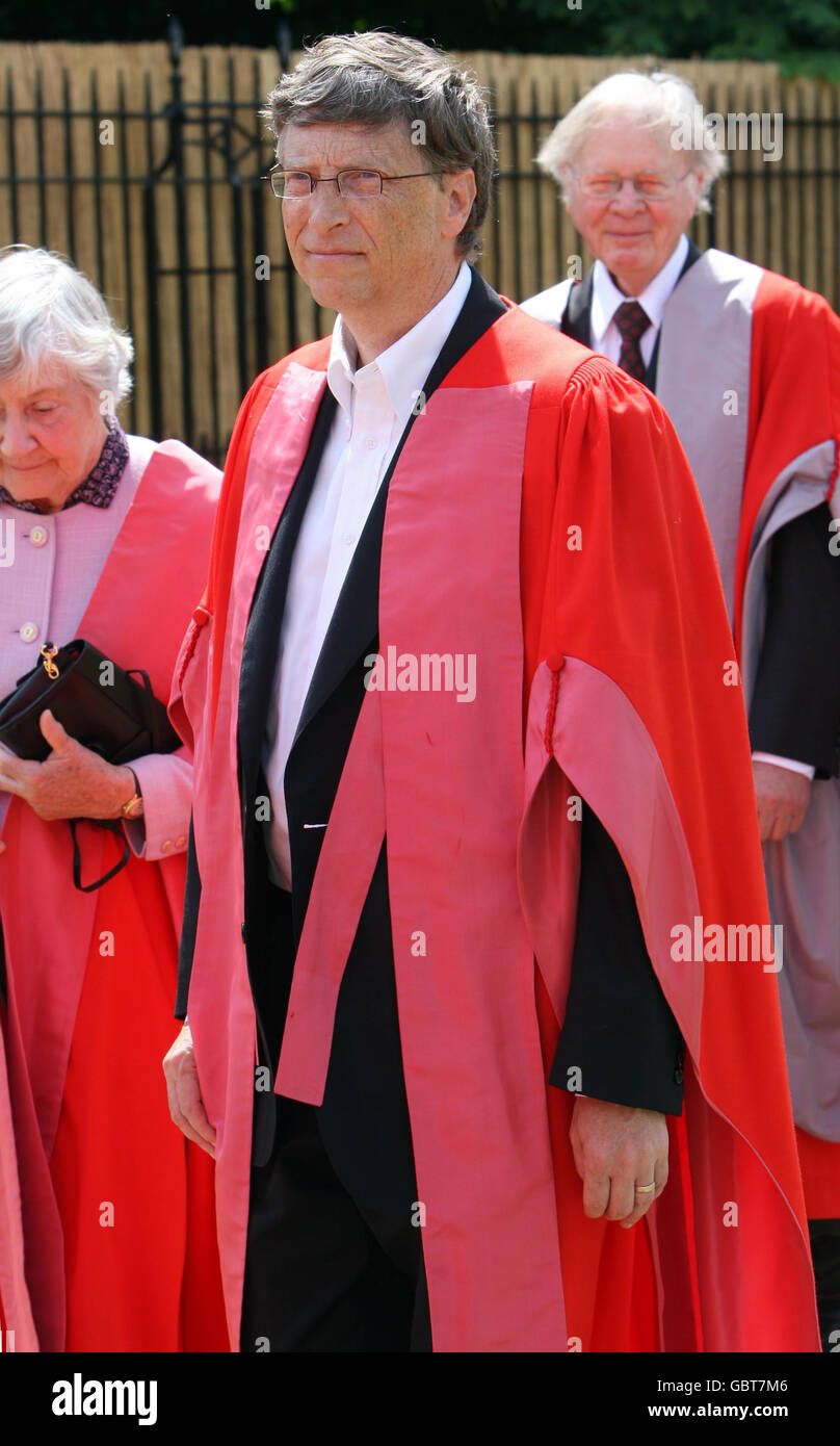 Bill Gates, founder of The Microsoft Corporation, walks in a procession