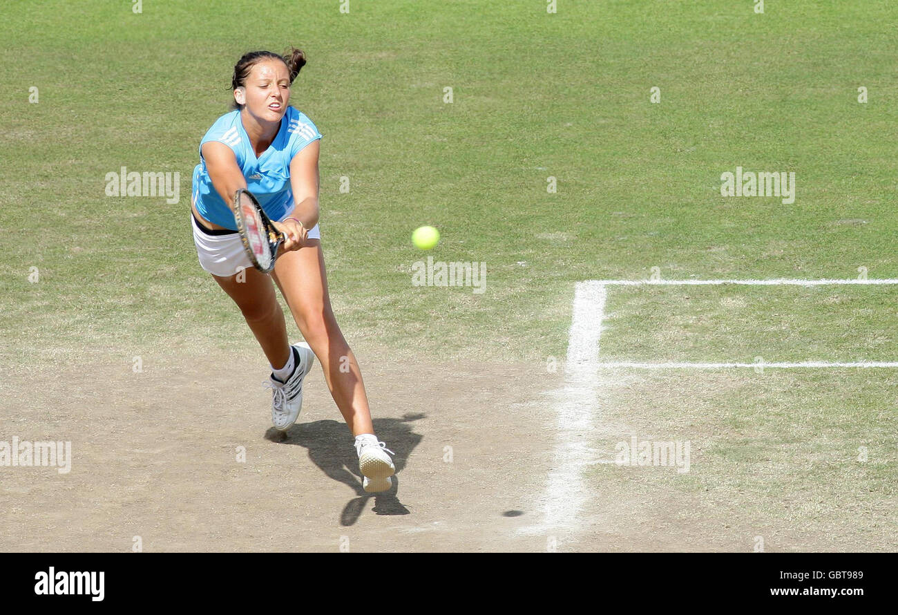 Laura Robson in action against Olga Savchuk during day four of the Nottingham Masters at the Nottingham Tennis Centre, Nottingham. Stock Photo