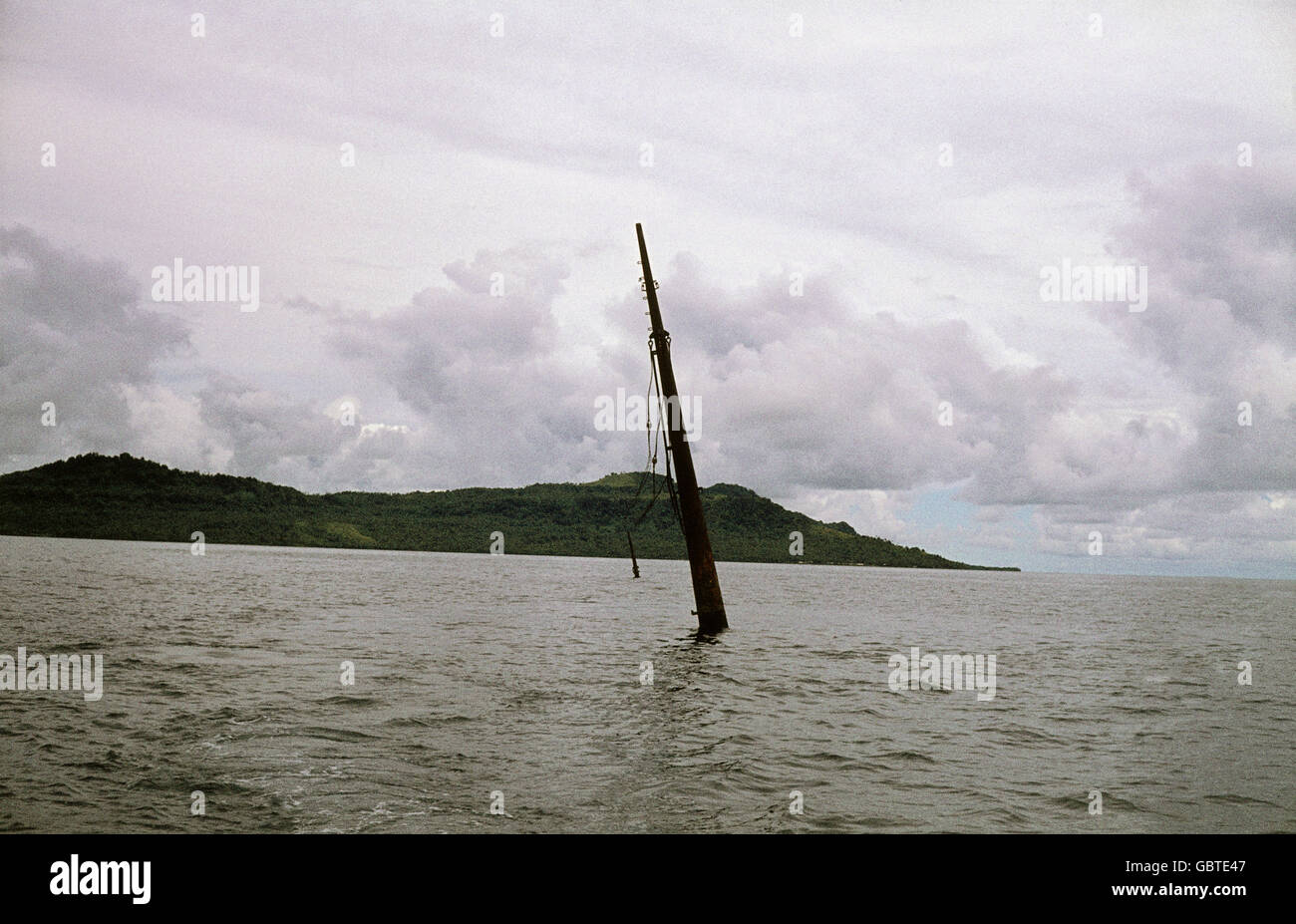 geography / travel, Micronesia, Caroline Islands island, lagoon Truk, grave of the Japanese Navy, 1974, Additional-Rights-Clearences-Not Available Stock Photo