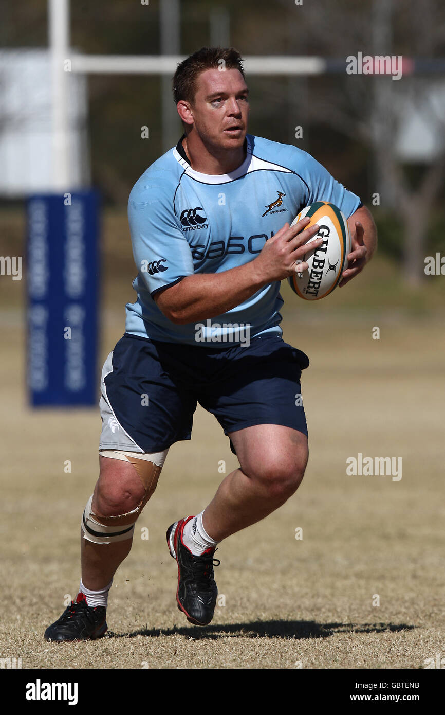 South African captain John Smit during training at Fourways High School, Johannesburg, South Africa. Stock Photo