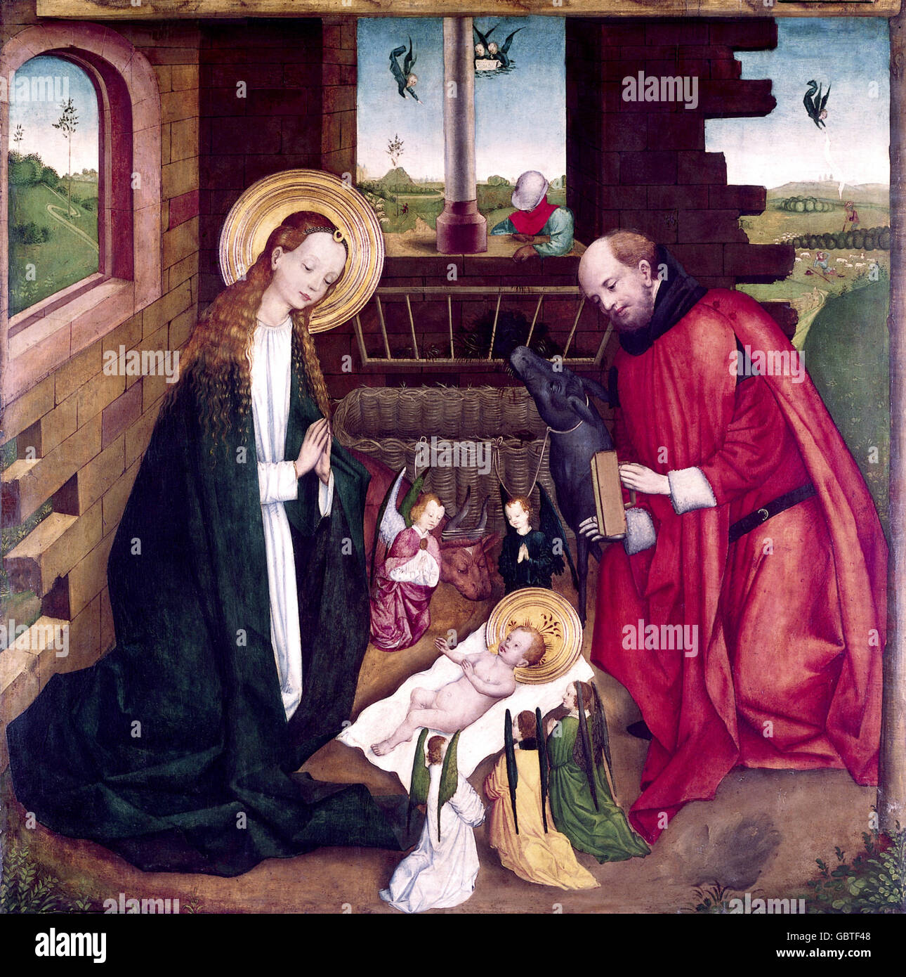 The Nativity by successor of Stephan Lochner, 15th century Stock Photo
