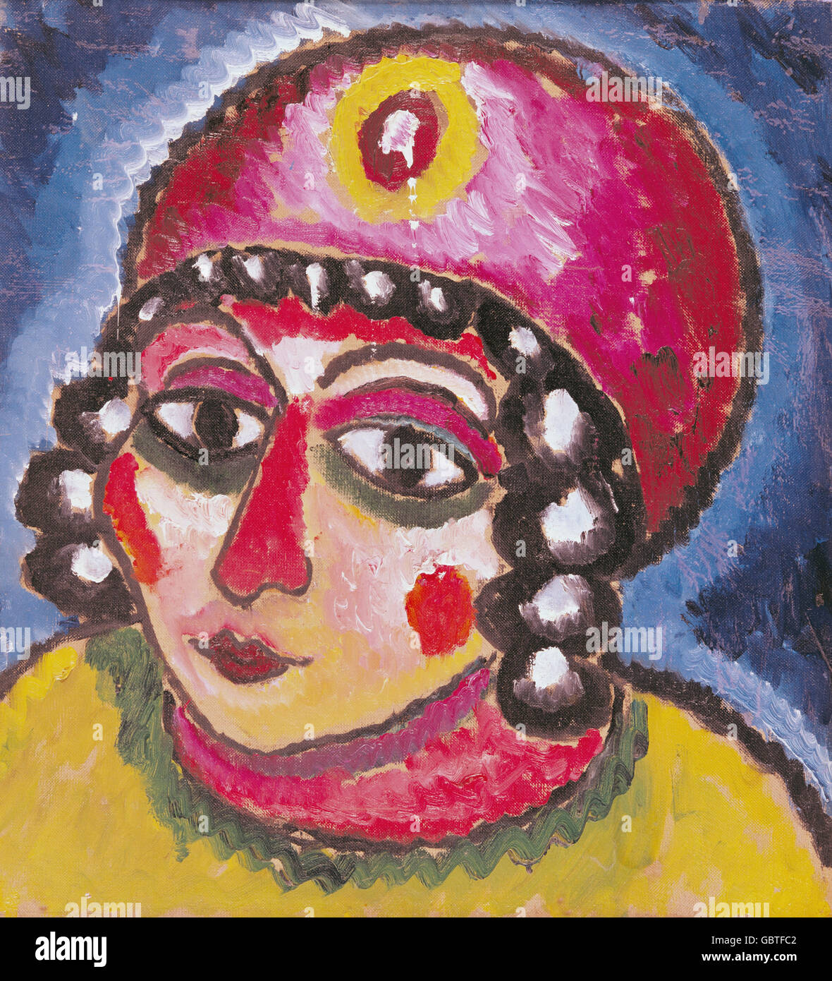 fine arts, Jawlensky, Alexej von, (1864 - 1941), painting, 'head of girl with red turban', Karl Ernst Osthaus museum, Stock Photo