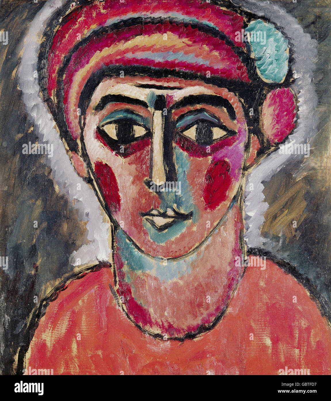 fine arts, Jawlensky, Alexej von, (1864 - 1941), painting, 'head of young man, called Heracles', 1912, Ostwall museum, Dortmund, Stock Photo