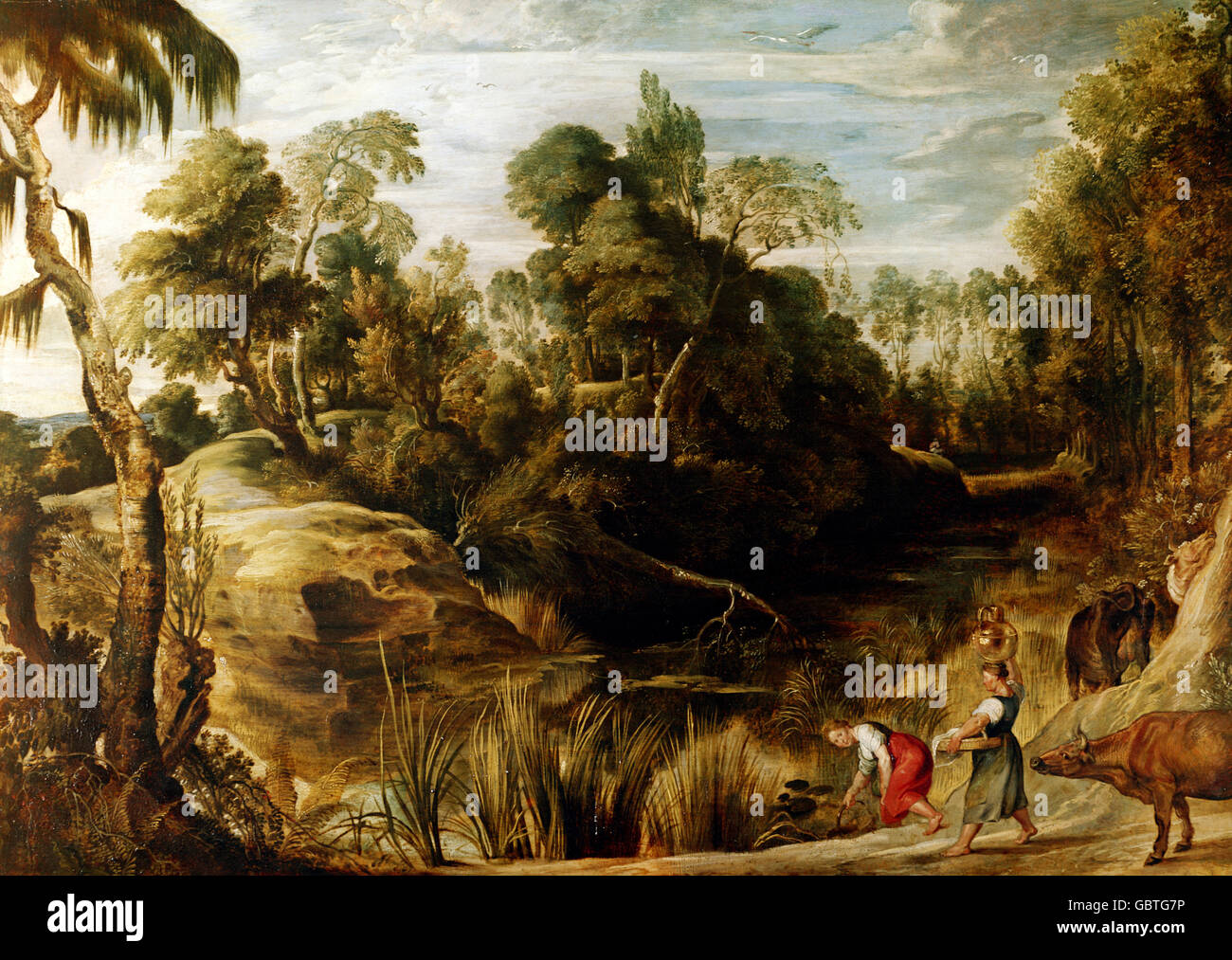 fine arts, Rubens, Peter Paul (1577 - 1640), painting, 'Landscape', circa 1630, Liechtenstein Collection, Vaduz, Stock Photo