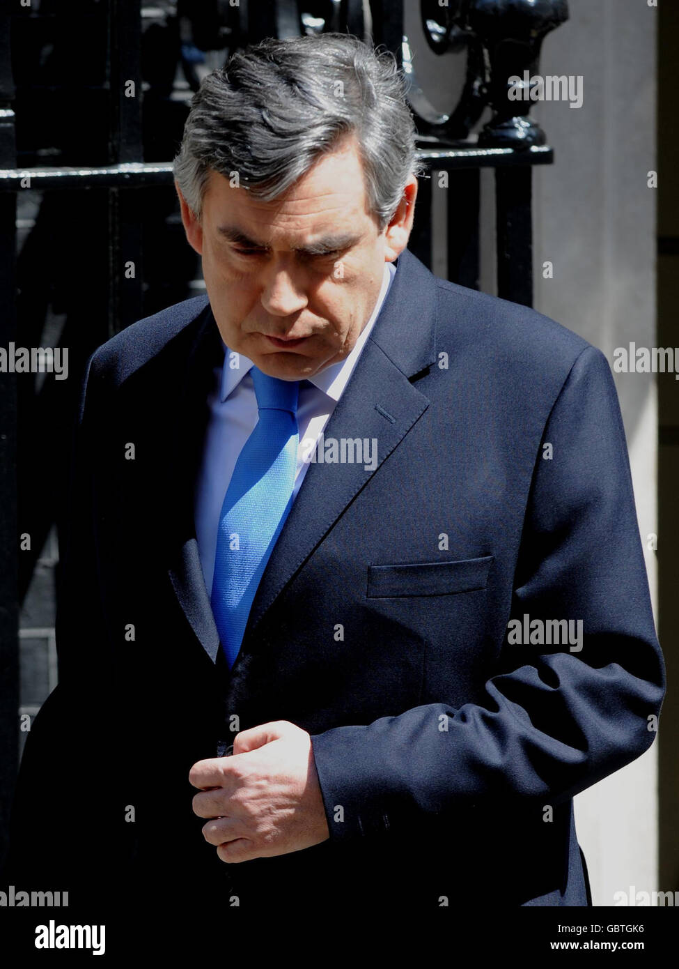 Prime Minister Gordon Brown leaves 10 Downing Street this morning on his way to the House of Commons to face this week's Prime Minister's Questions. Picture date: Wednesday June 24, 2009. See PA story POLITICS PMQs Brown. Photo credit should read: Stefan Rousseau/PA Stock Photo