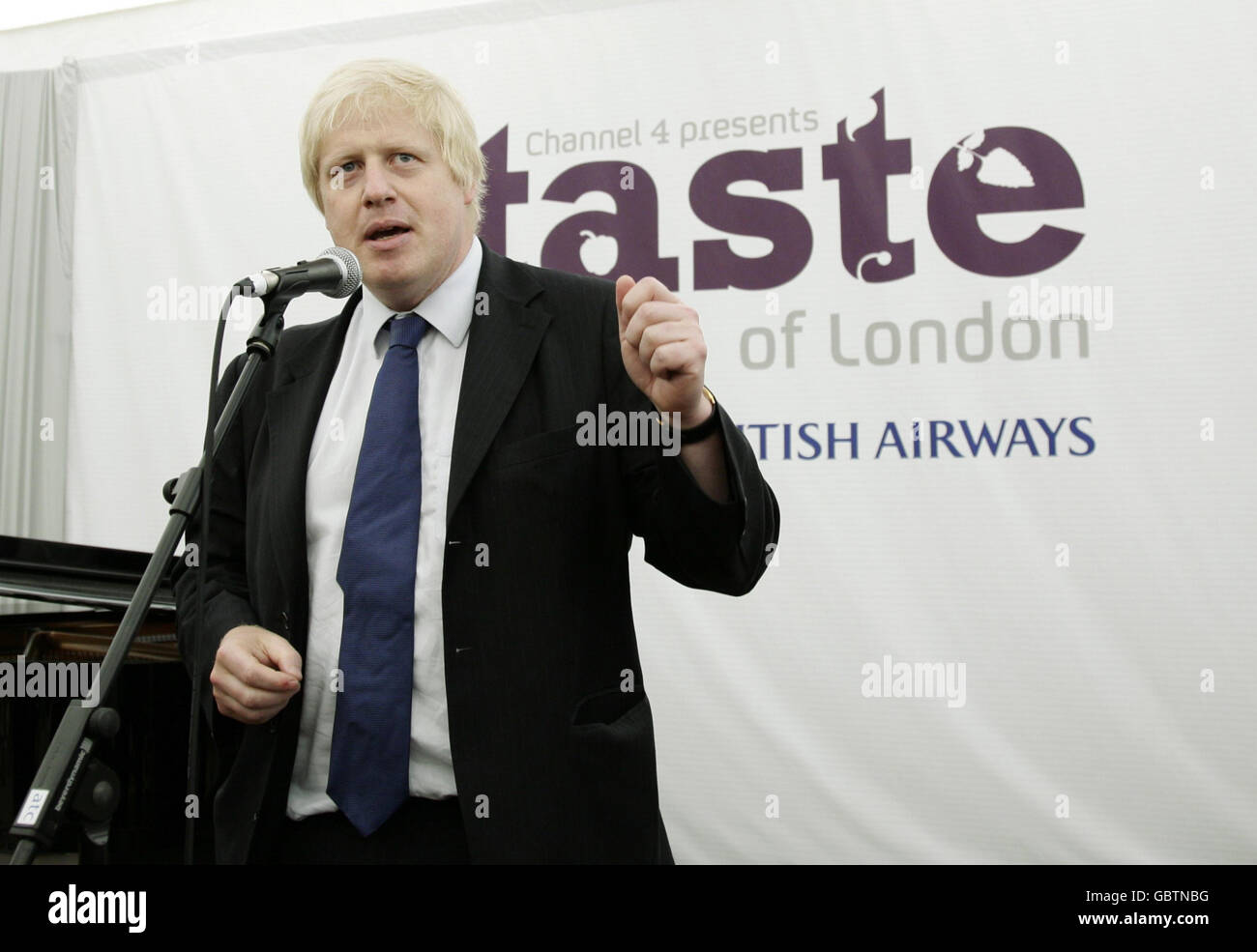 Mayor of London Boris Johnson launching the Taste of London food festival, at Regent's Park in central London. Stock Photo