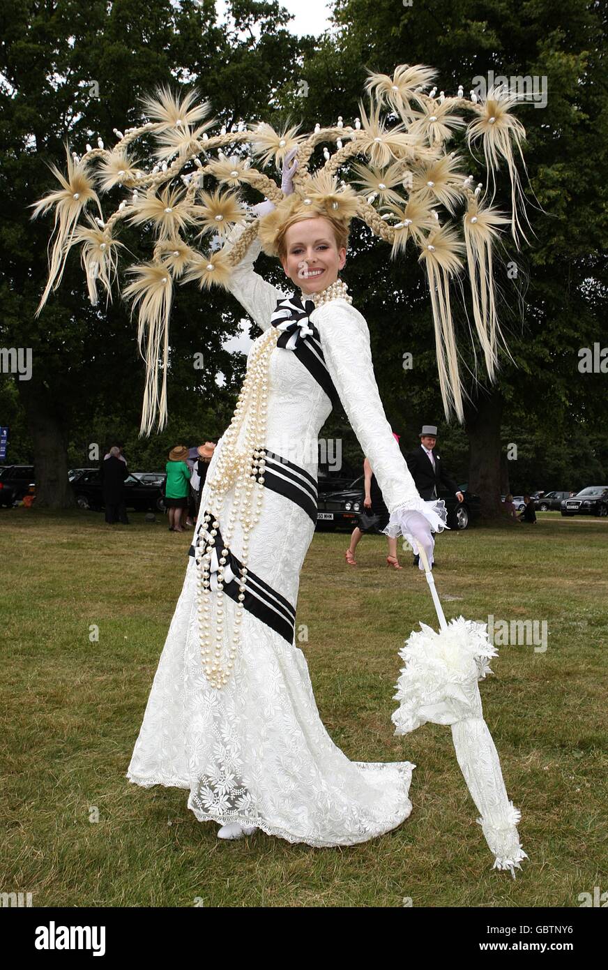 Anneka Tanaka-Svenska shows off her hat during Ladies Day at Ascot  Racecourse, Berkshire Stock Photo - Alamy