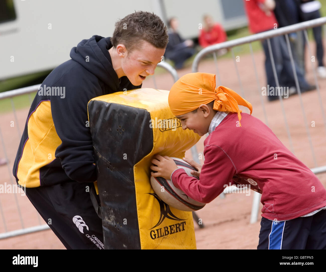 Kids enjoying a bit of Rugby fun during the Mela Festival, Kelvingrove ...